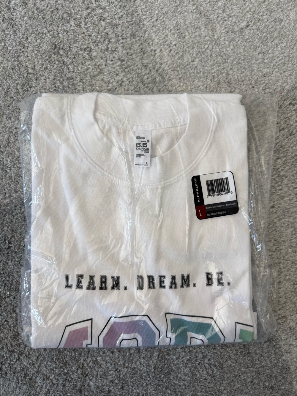 Alphalete White Graphic 'LEARN. DREAM. BE.' T-Shirt